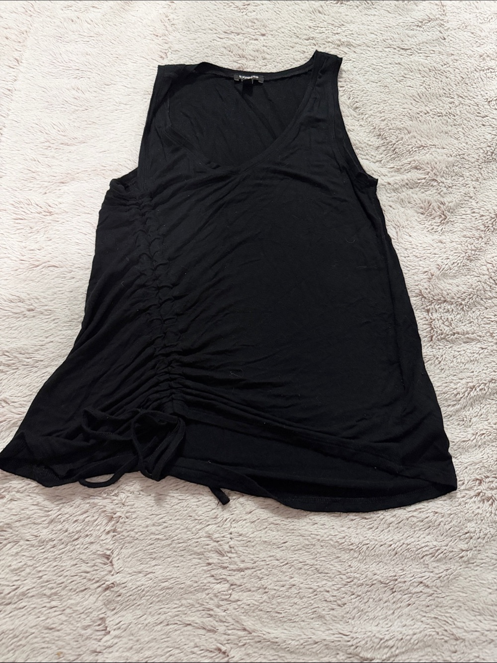 Express Black Side-Ruched Tank Top - Women